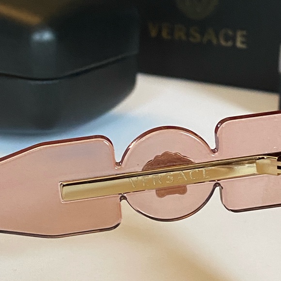 🔥🔥 Authentic Versace Transparent Pink Cat Eye Sunglasses 53mm - NEW! - Picture 5 of 15